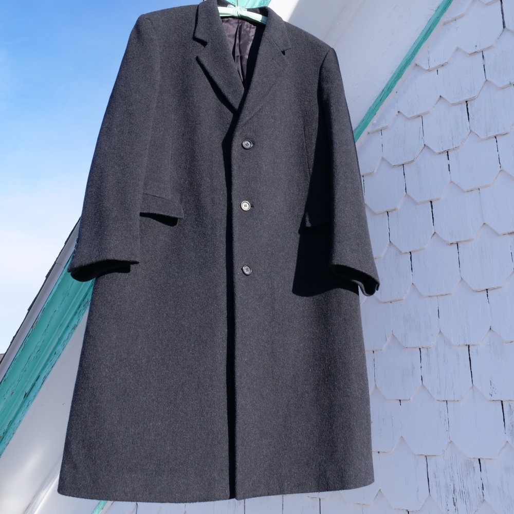 Handsome vintage Maitland of England cashmere blend longline overcoat